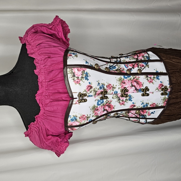 Brown Broomstick With Concho Button Side Slit - Picture 6 of 8